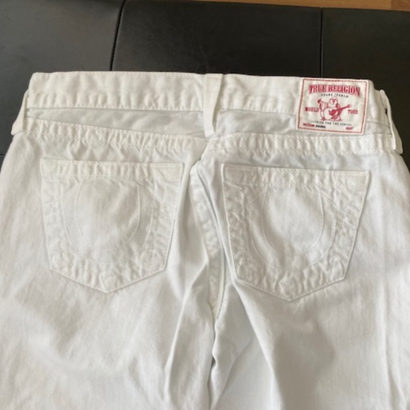 True Religion White Destructed Jeans Size 27 - Picture 3 of 3
